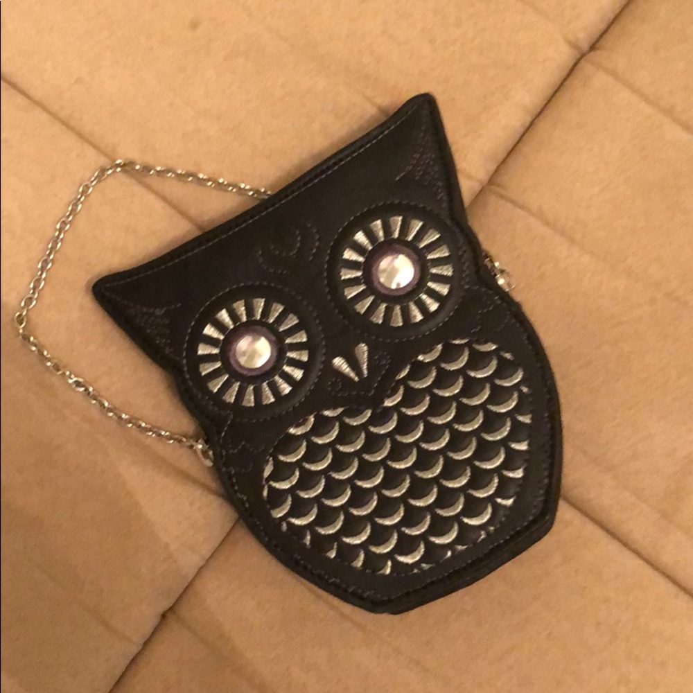 BCBG MaxAzria Black Owl Wristlet/Clutch